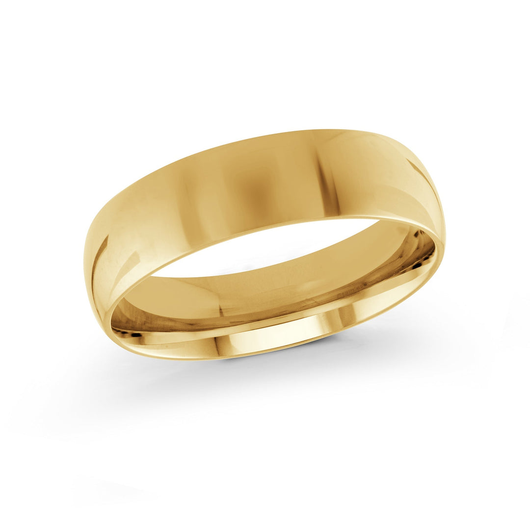 6mm 18K Yellow Gold Plain Band