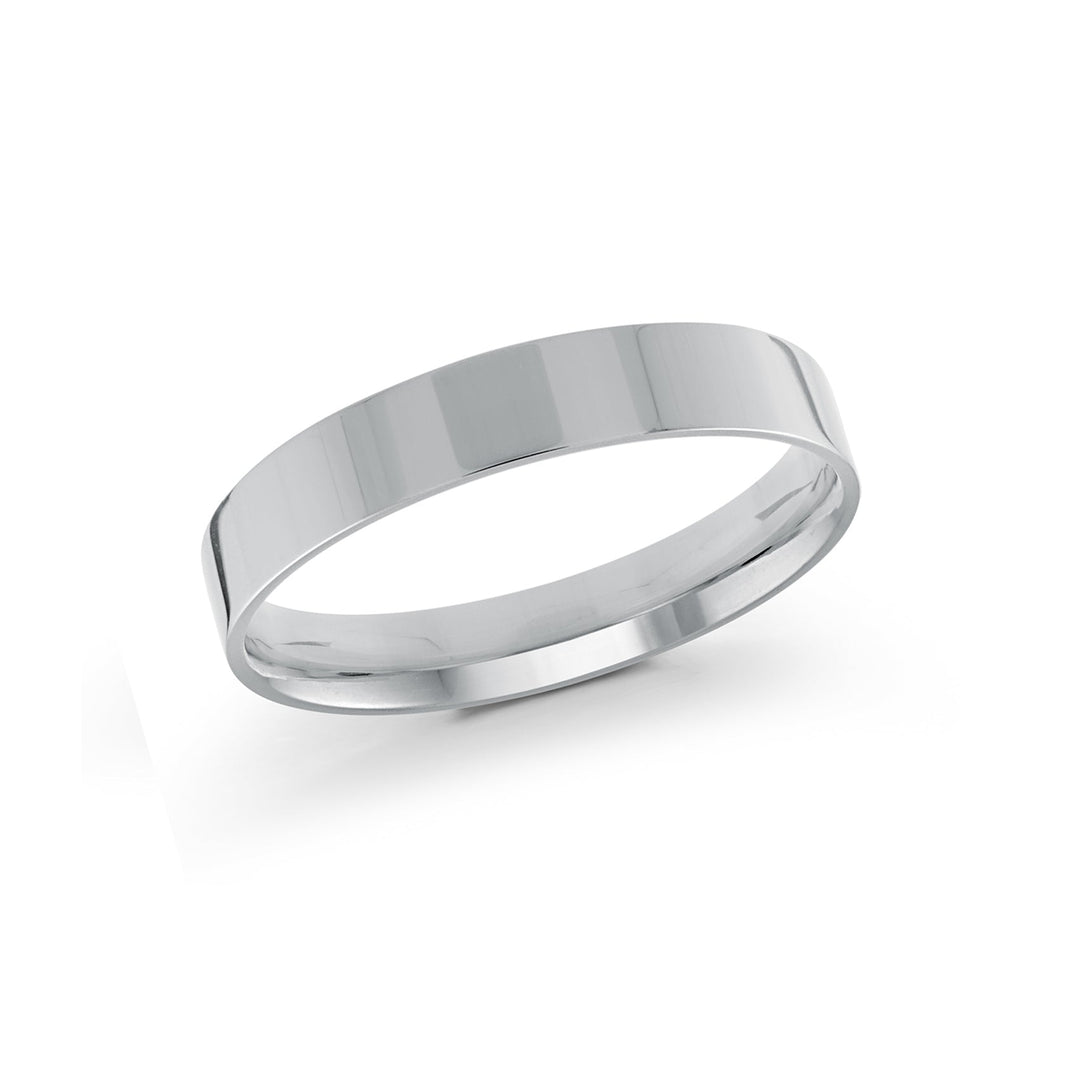 4mm 18K White Plain Band