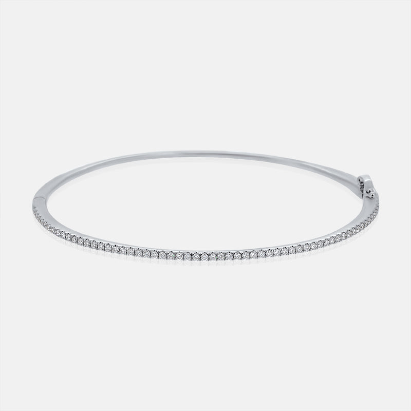 18K White Gold Bangle with .52 carats of Diamonds