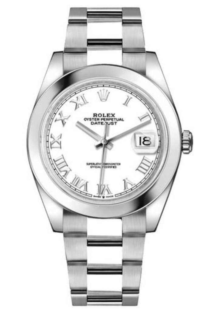 Rolex datejust 41 discount white dial roman numerals