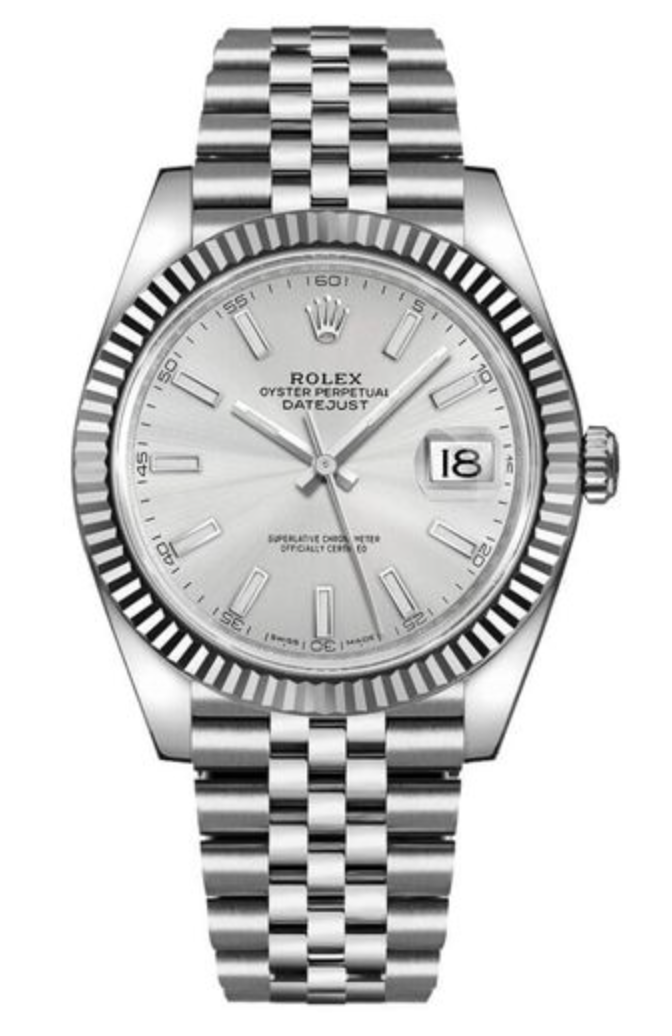 Pre-Owned Rolex Datejust 41 Silver Stick Dial on Jubilee 126334