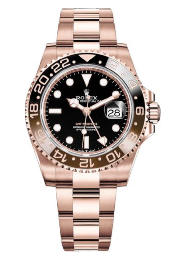 Pre Owned Rolex GMT Master II Everose Gold Black Dial 126715 Masina Diamonds Atlanta