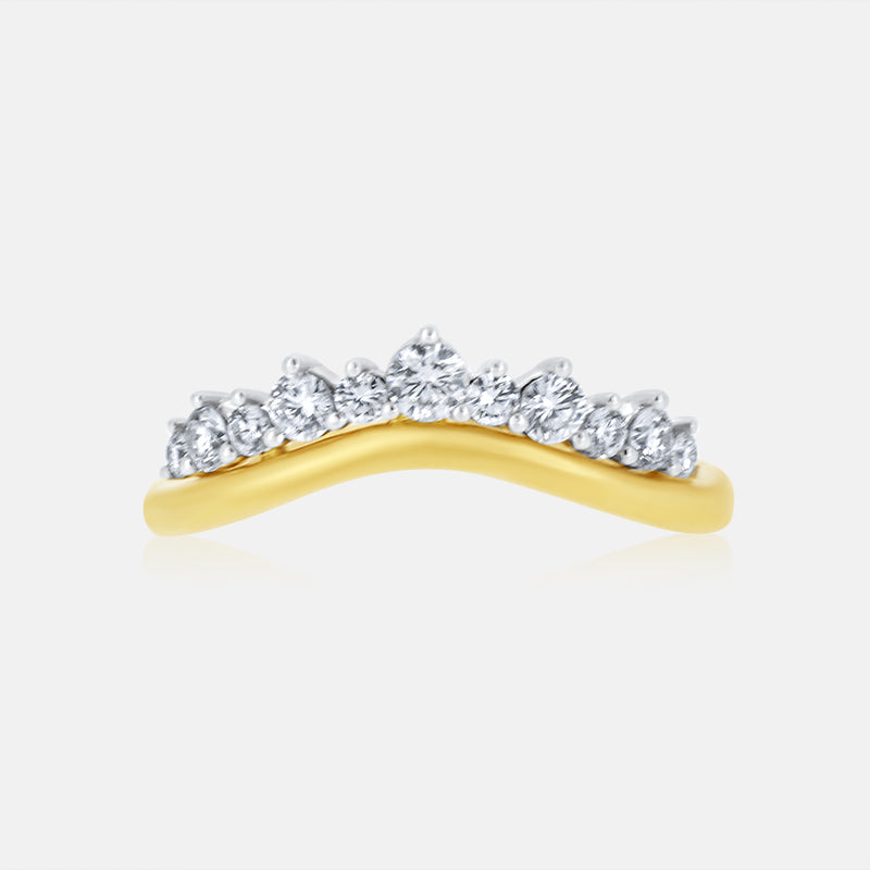 Contour Diamond Wedding Band with .38 carat of Diamonds in 14 Karat Yellow Gold