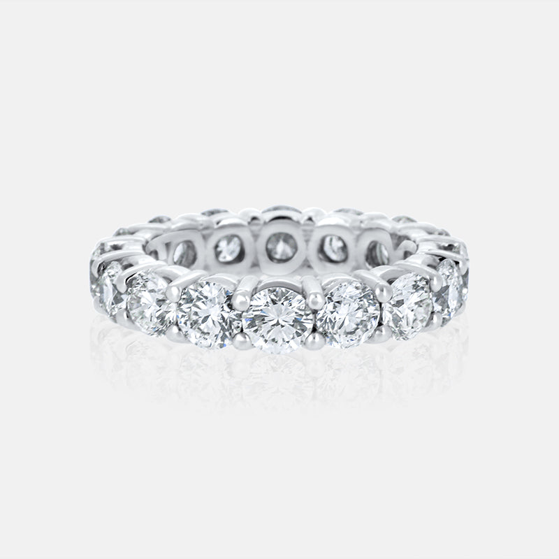 Round Diamond Eternity Band with 4.85 carat of Diamonds in 14 Karat White Gold