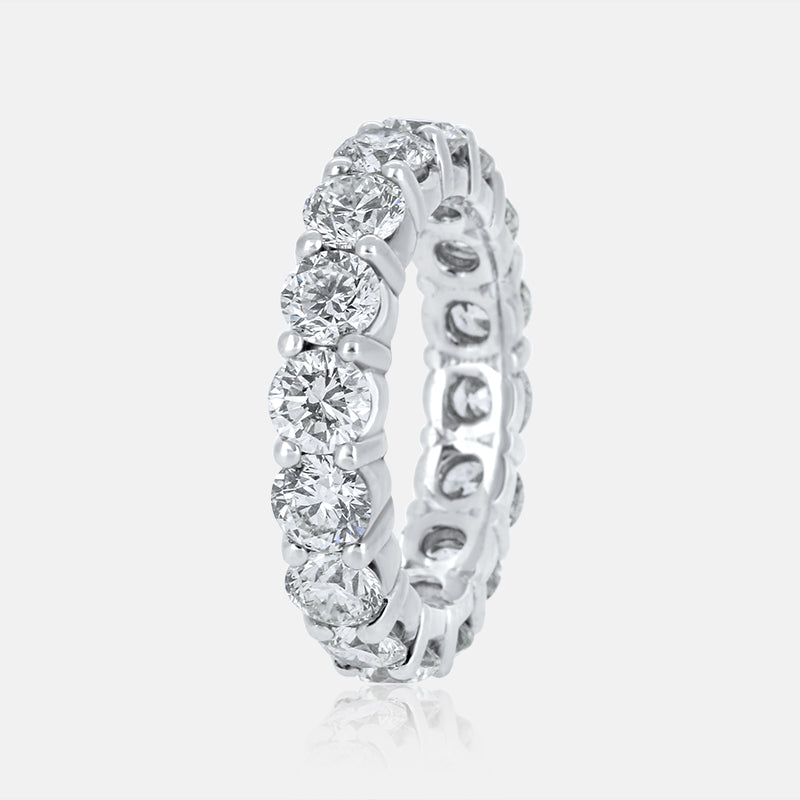 Round Diamond Eternity Band with 4.85 carat of Diamonds in 14 Karat White Gold