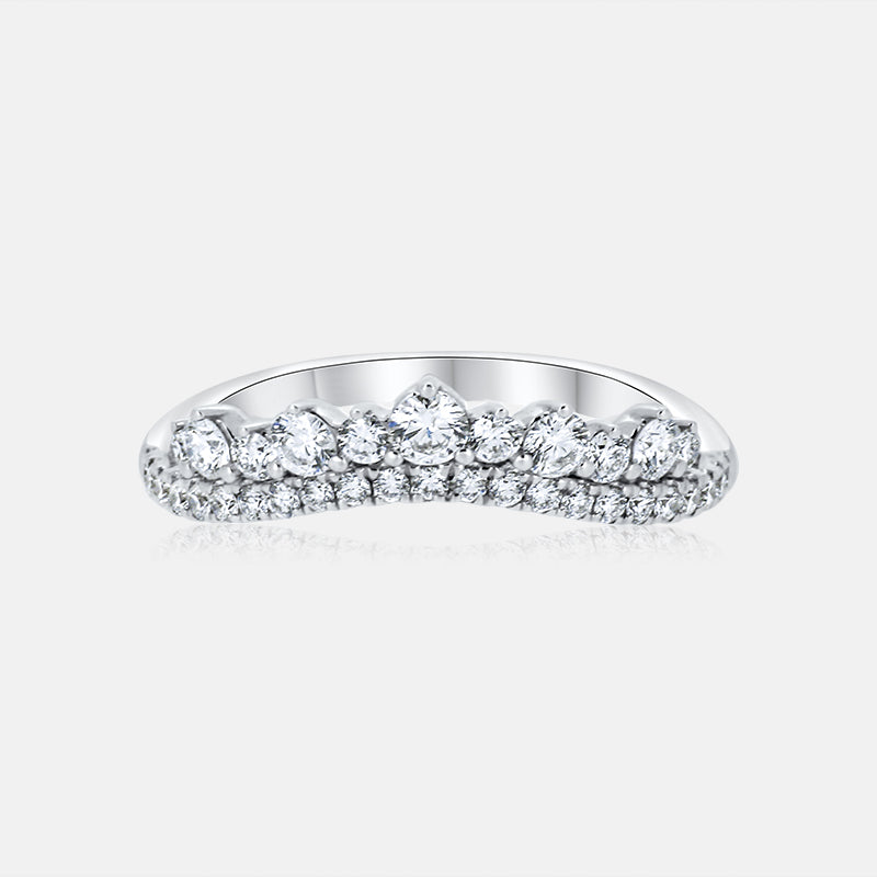 Contour Curved Band with .56 Carat of Diamonds in 14 Karat White Gold