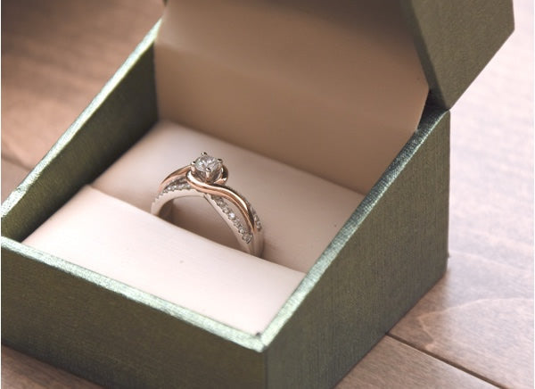Diamond engagement ring in box