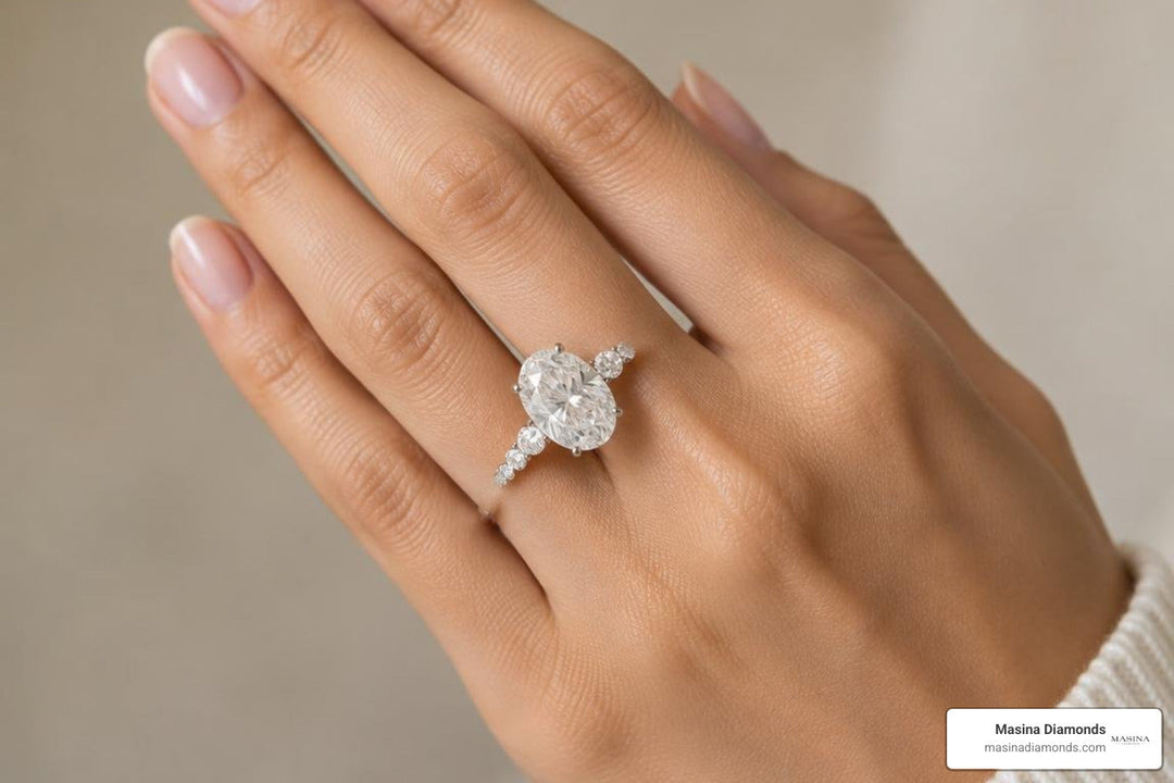 Why Every Finger Looks Better in a 2 Carat Oval Diamond Ring with Side Stones