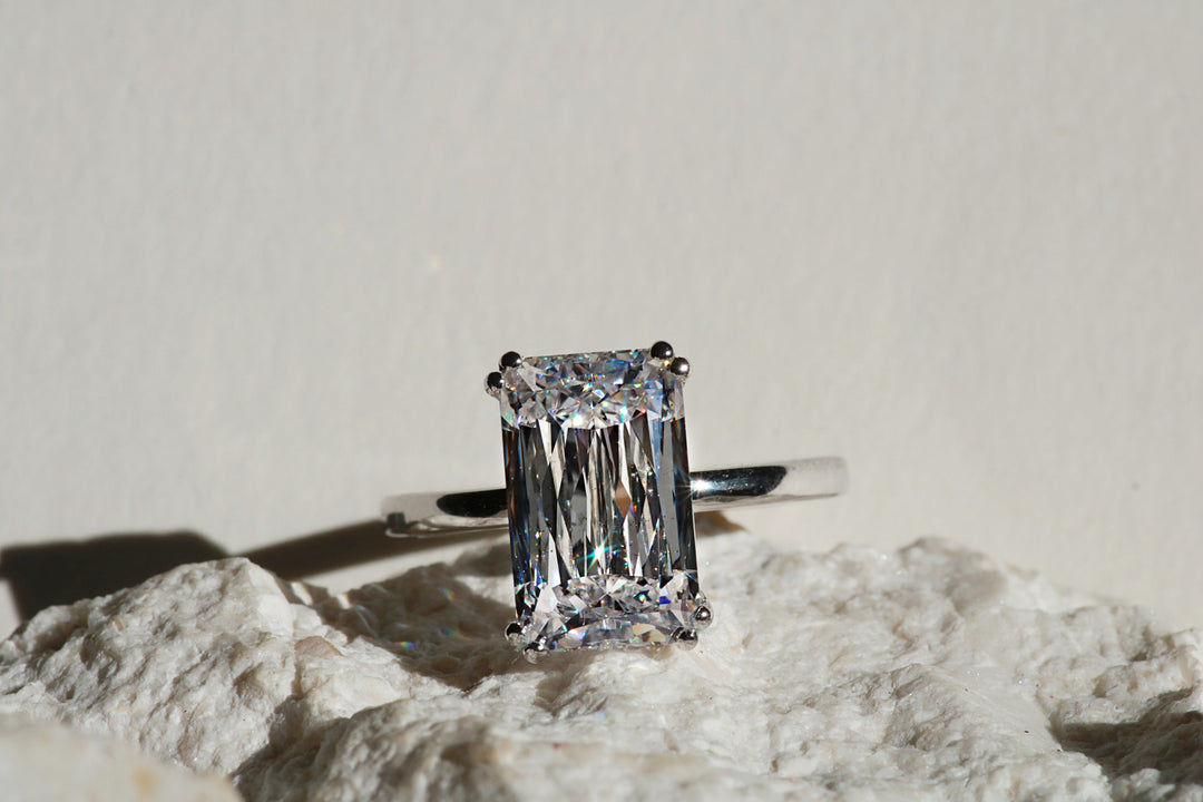 Pear Shape Engagement Ring in 14k Yellow Gold with 2.51 carat lab grown diamond and .78 carats of natural side stones