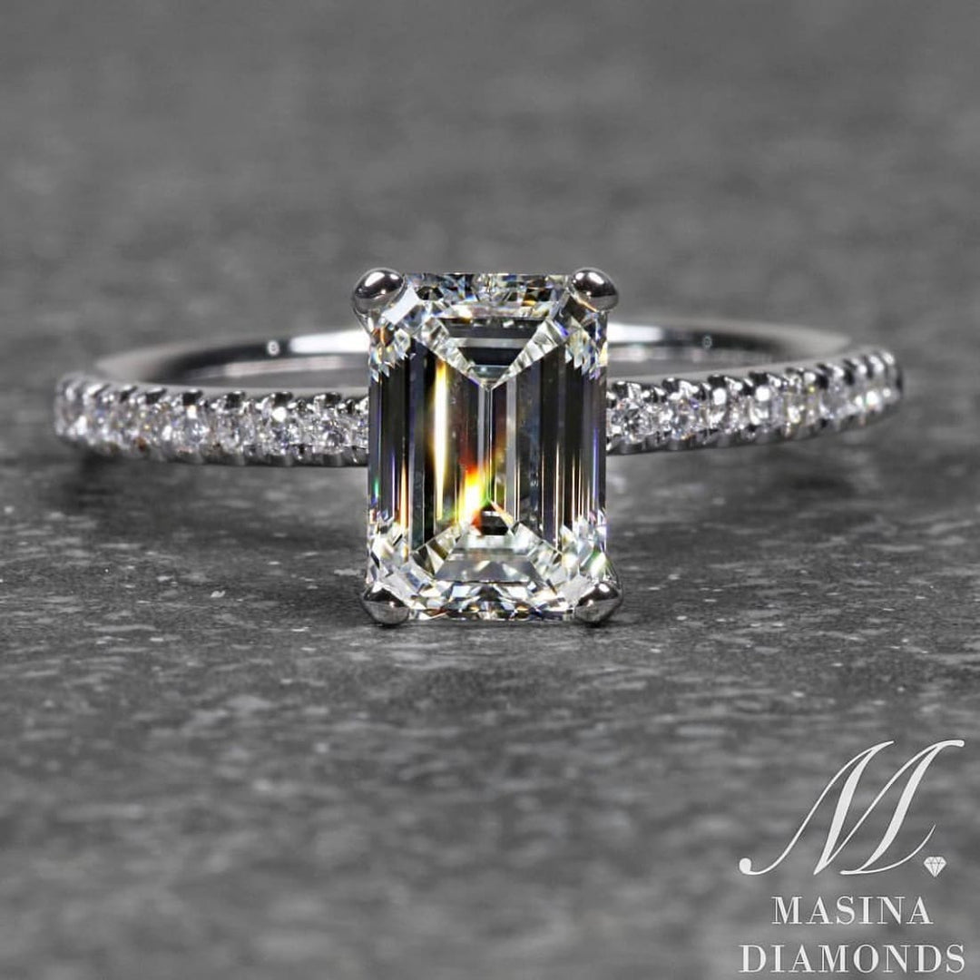 Masina Diamonds emerald cut diamond engagement ring