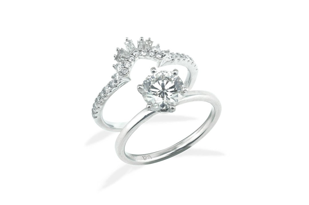 Why Stacking Two Wedding Bands Around Your Engagement Ring Is Trending
