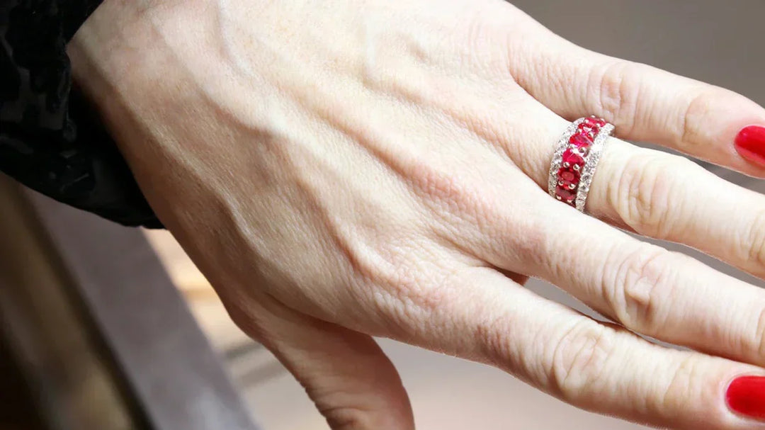 Repurposed ruby and diamond ring.