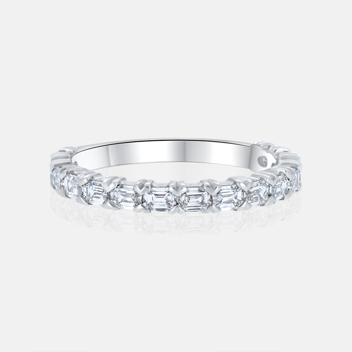 1.00 Carat Emerald Cut Wedding Ring in 14K White Gold
