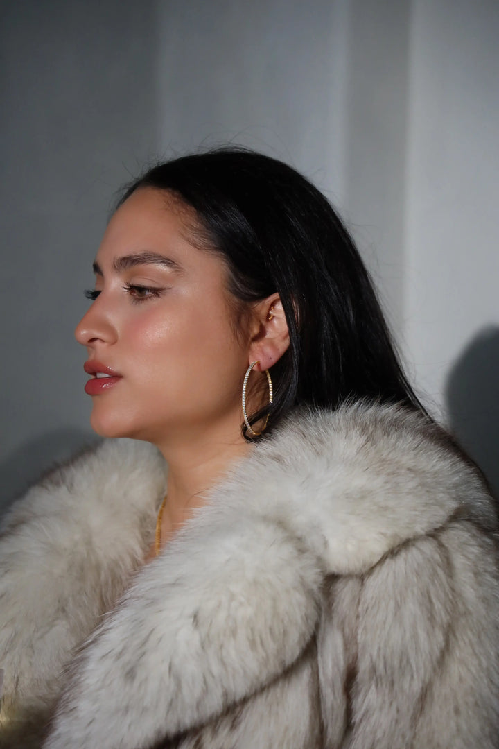 14 Karat Yellow Gold with 3.97 Carat Hoop Earrings