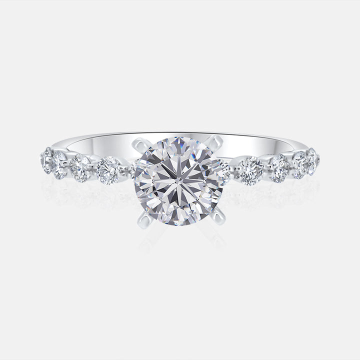14k White Gold Shared Prong Mounting with .40 carats of Round Diamonds