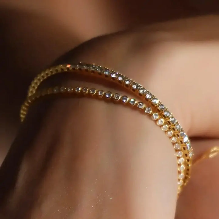 Diamond Flex Bangle in 14k yellow with 1.04 carat of diamonds