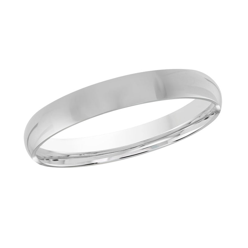 18K Gold Dome Wedding Band - White - 2mm