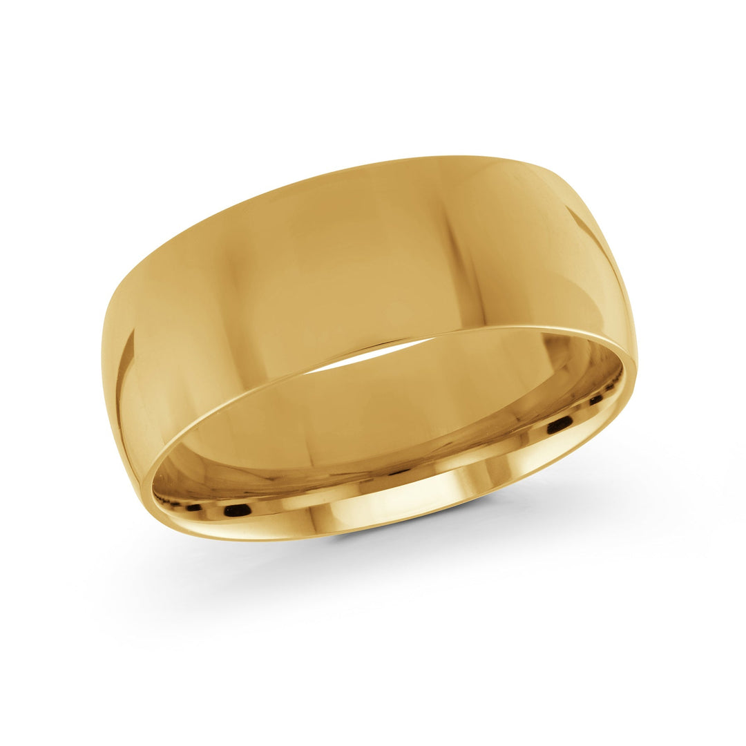 8mm 18K Yellow Gold Plain Band