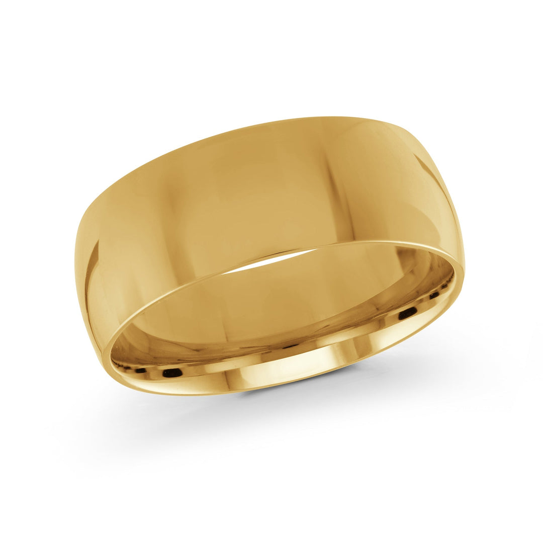 8mm 18K Yellow Gold Plain Band