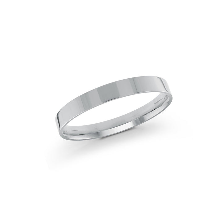 Half Round Wedding Band - White - 2mm