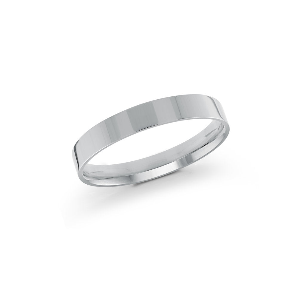 Half Round Wedding Band - White - 3mm