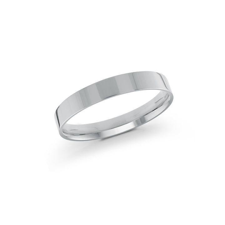 Half Round Wedding Band - White - 3mm