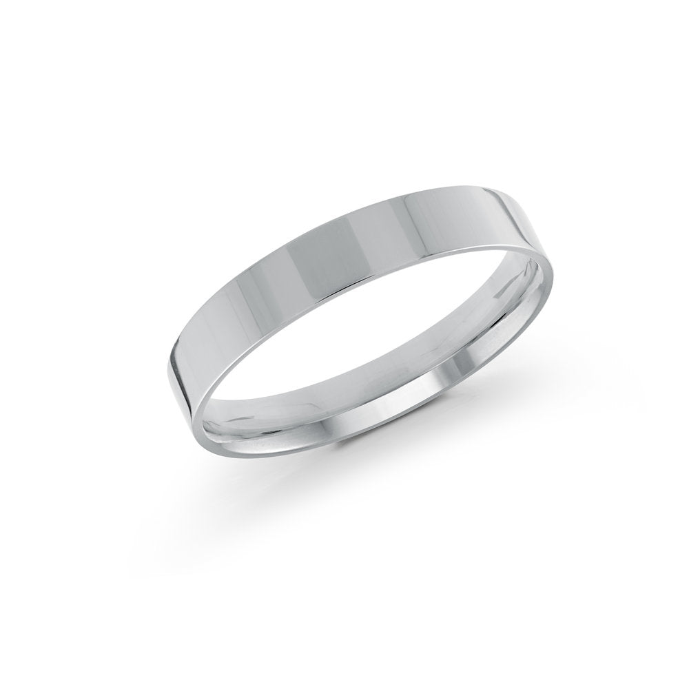 Half Round Wedding Band - White - 4mm