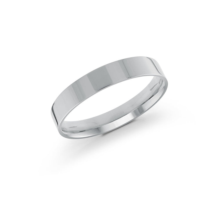 Half Round Wedding Band - White - 4mm