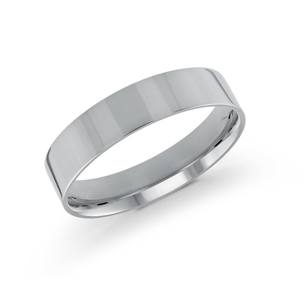 Half Round Wedding Band - White - 5mm