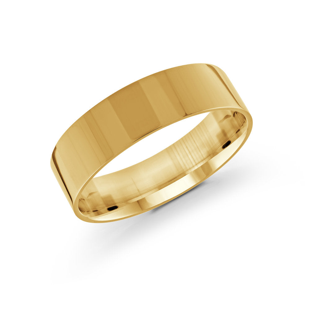 Half Round Wedding Band - Yellow - 6mm
