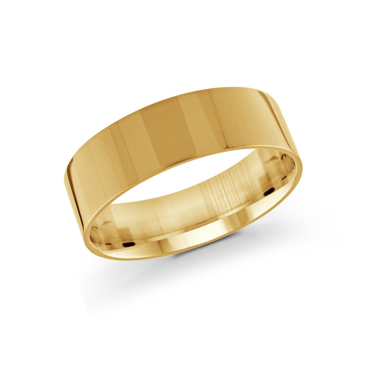Half Round Wedding Band - Yellow - 7mm