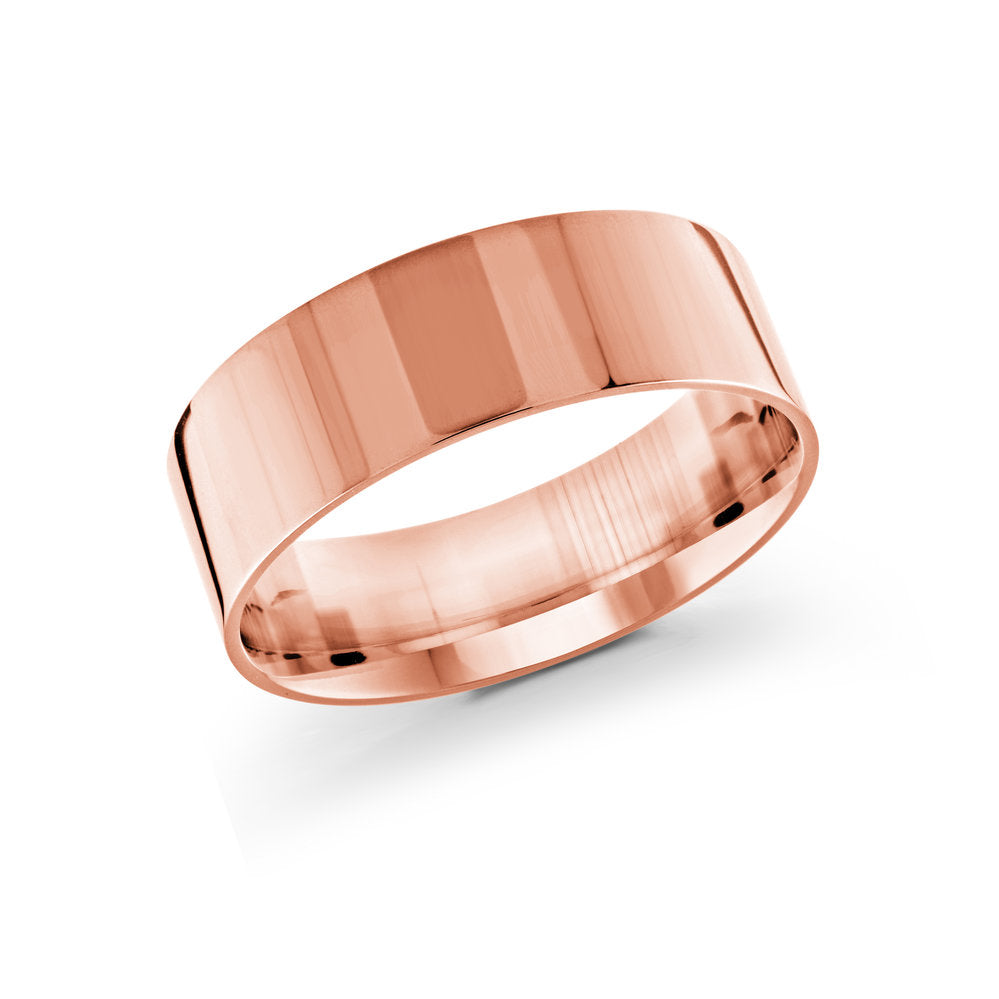 Half Round Wedding Band - Pink - 8mm