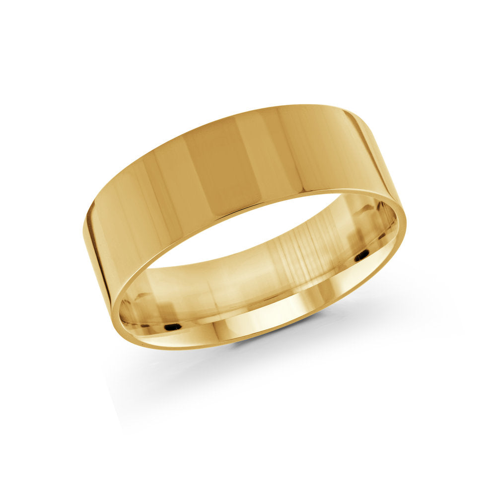 Half Round Wedding Band - Yellow - 8mm