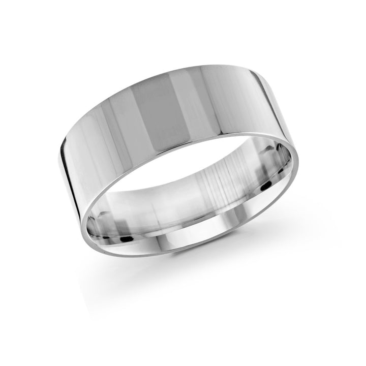 Half Round Wedding Band - White - 9mm
