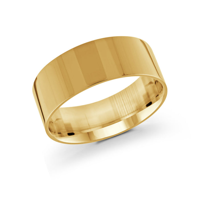 Half Round Wedding Band - Yellow - 9mm
