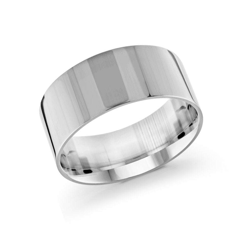 Half Round Wedding Band - White - 10mm