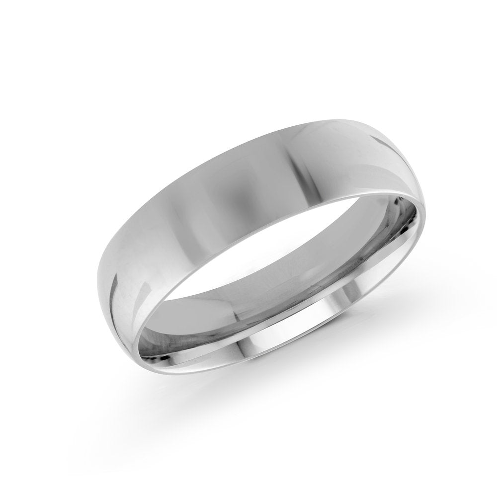 Milgrain Wedding Band - White - 6mm