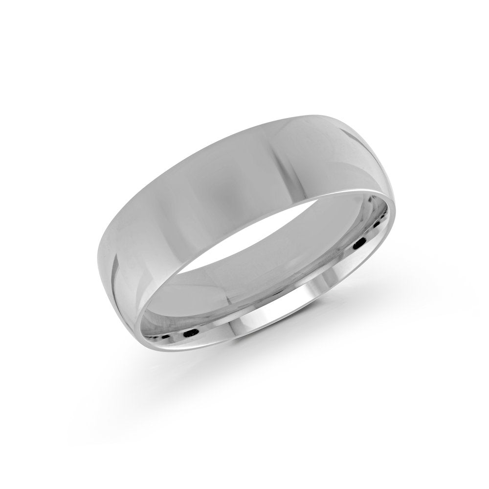 Milgrain Wedding Band - White - 7mm