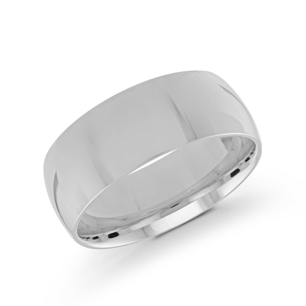 Milgrain Wedding Band - White - 8mm