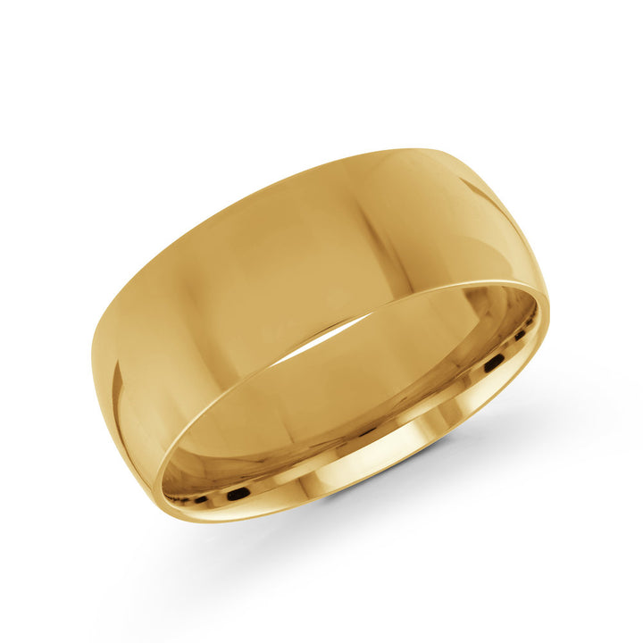 Milgrain Wedding Band - Yellow - 8mm