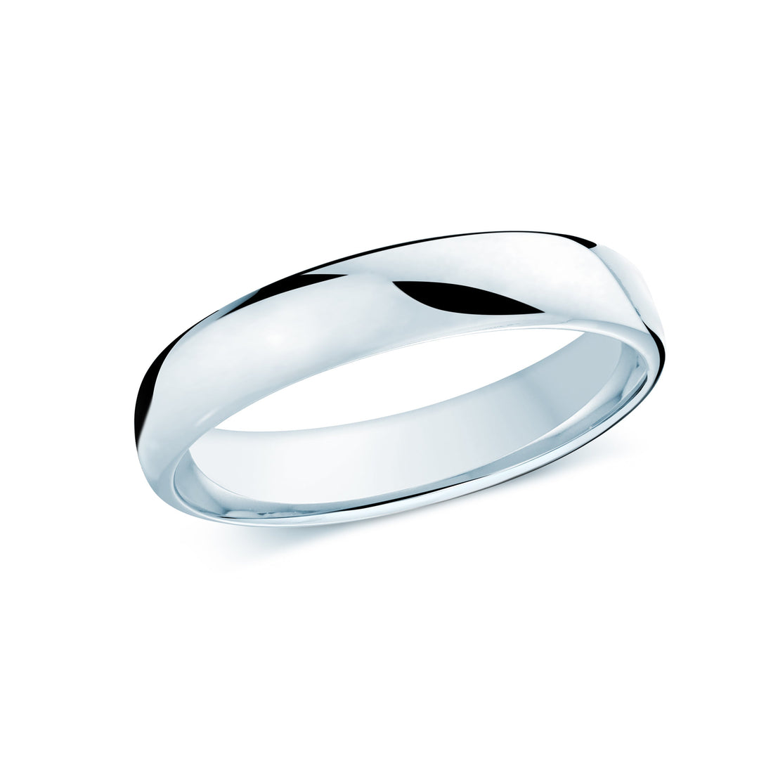 4mm 18K White Plain Band