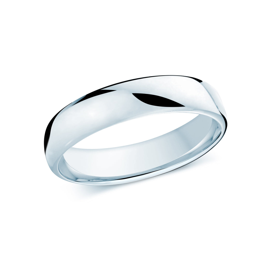 5mm 10K White Plain Band