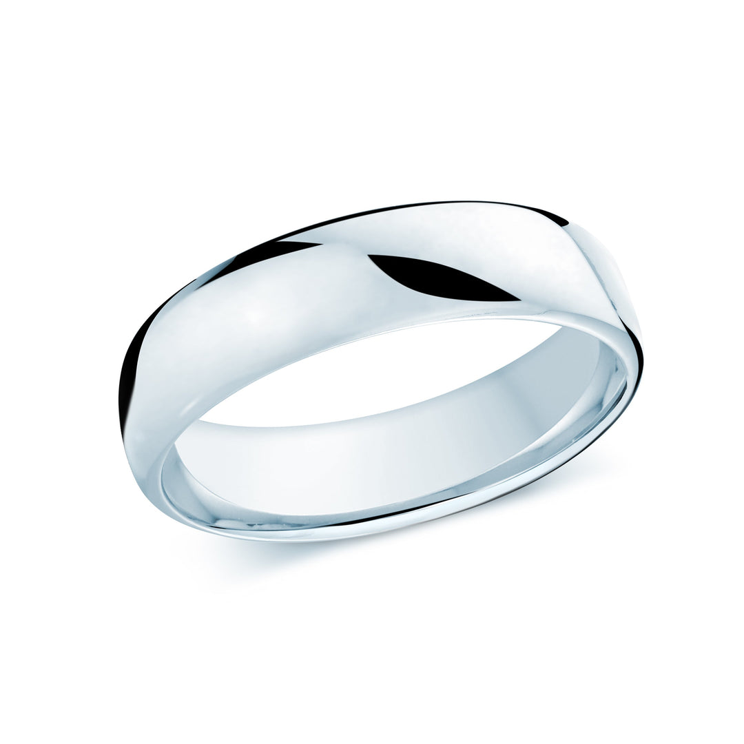 6mm 14K White Plain Band