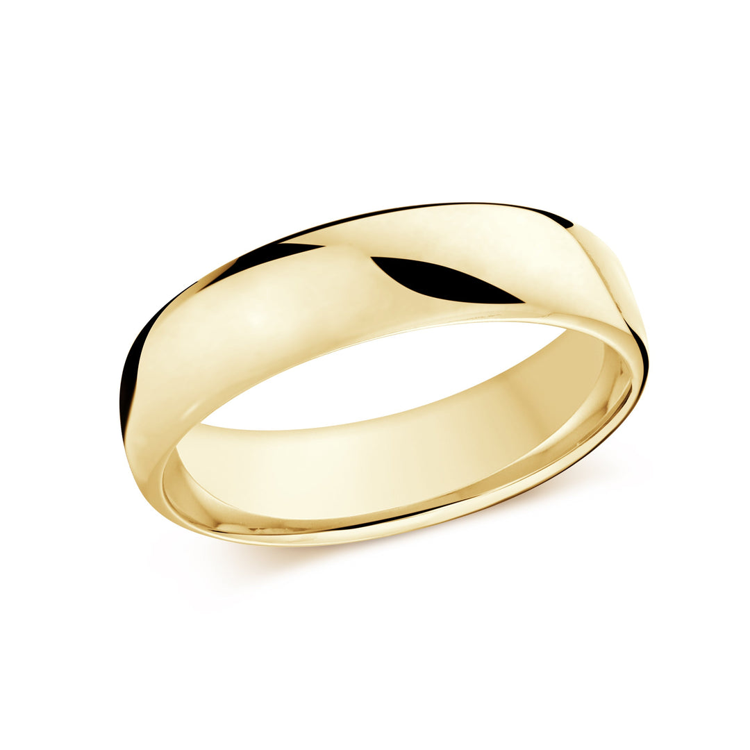 6mm 18K Yellow Gold Plain Band