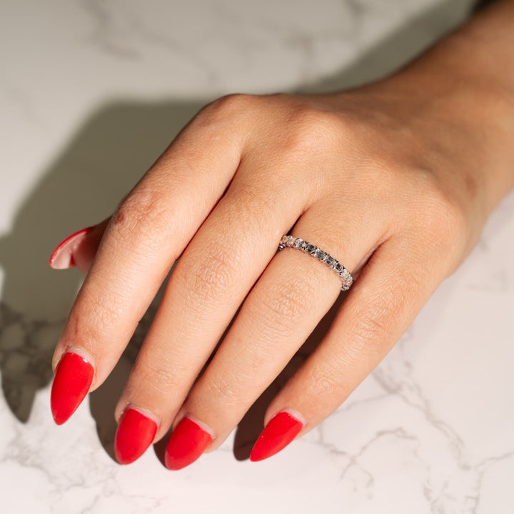 1.00 Carat Emerald Cut Wedding Ring in 14K White Gold