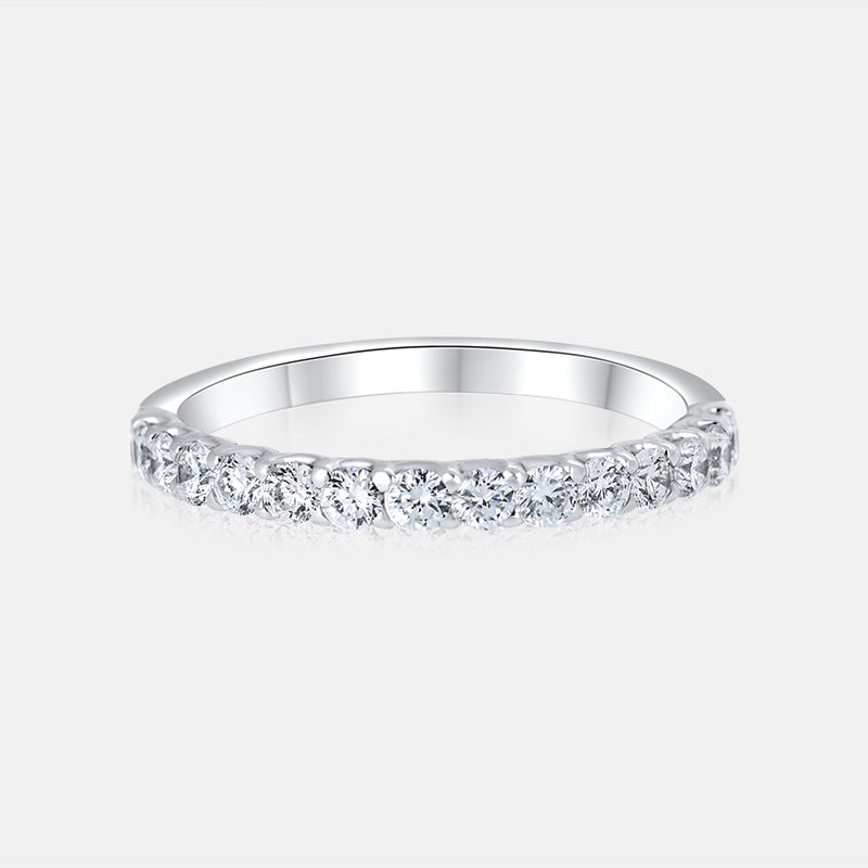 White gold diamond pave wedding ring