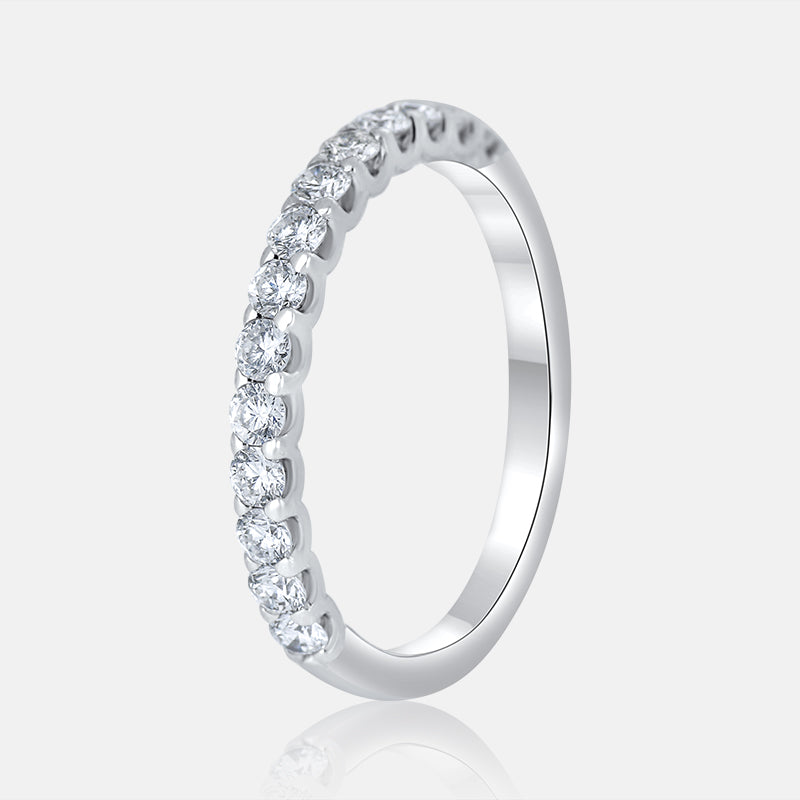 Diamond pave wedding ring in white gold