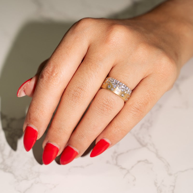 Diamond Confetti Ring in 14K Yellow Gold with 1.04 Carat of diamonds