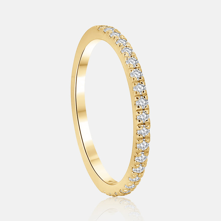 Pavé diamond band with .33 carat of natural diamonds in 14 Karat Yellow Gold