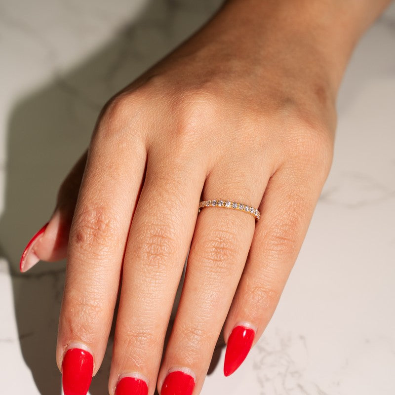 Pavé diamond band with .50 carat of diamonds in 14 Karat Yellow Gold